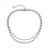 Silvertone Intertwined Layered Necklace
