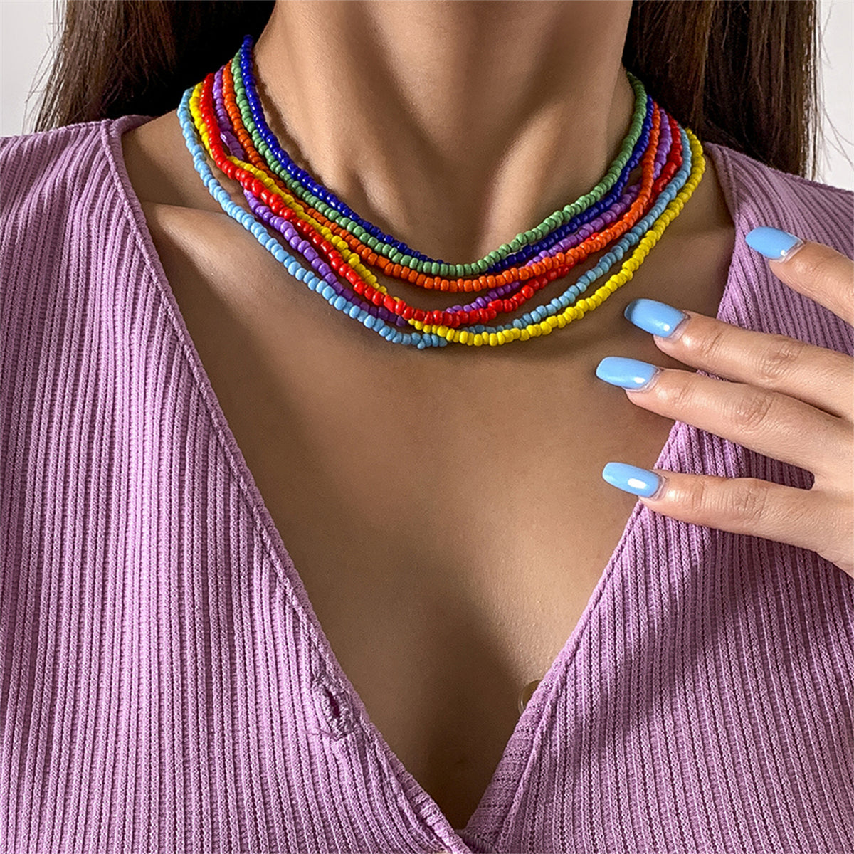 Multicolor Howlite & 18K Gold-Plated Beaded Necklace Set