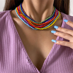 Multicolor Howlite & 18K Gold-Plated Beaded Necklace Set