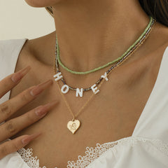 Multicolor Howlite & Acrylic 18K Gold-Plated 'Honey' Angel Heart Pendant Necklace Set