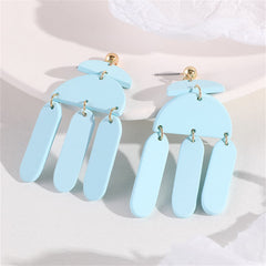 Blue Wood & 18K Gold-Plated Geometric Tassel Drop Earrings
