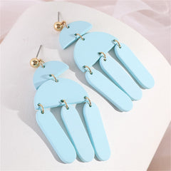 Blue Wood & 18K Gold-Plated Geometric Tassel Drop Earrings