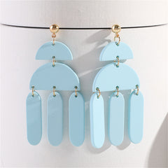 Blue Wood & 18K Gold-Plated Geometric Tassel Drop Earrings