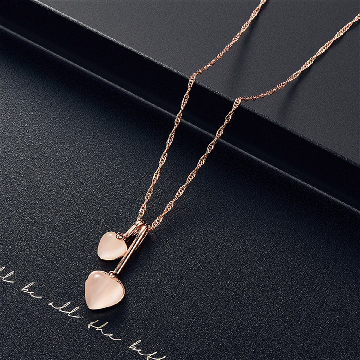 Cats Eye and Cubic Zirconia Drop Earrings and Pendant Necklace, drop earrings for women, everyday style, detail close-up