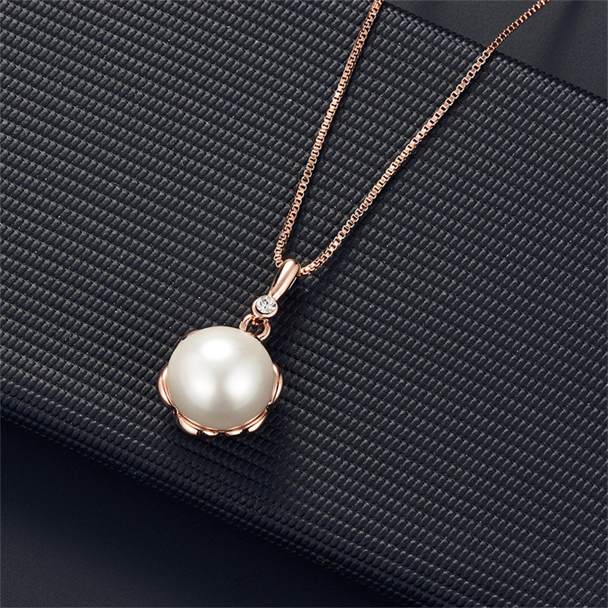 Pearl and 18K Rose Gold-Plated Blossom Pendant Necklace Set, rose gold drop earrings for women, lifestyle look
