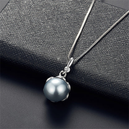Pearl and Cubic Zirconia Blossom Earrings and Pendant Necklace, drop earrings for women, detail close-up