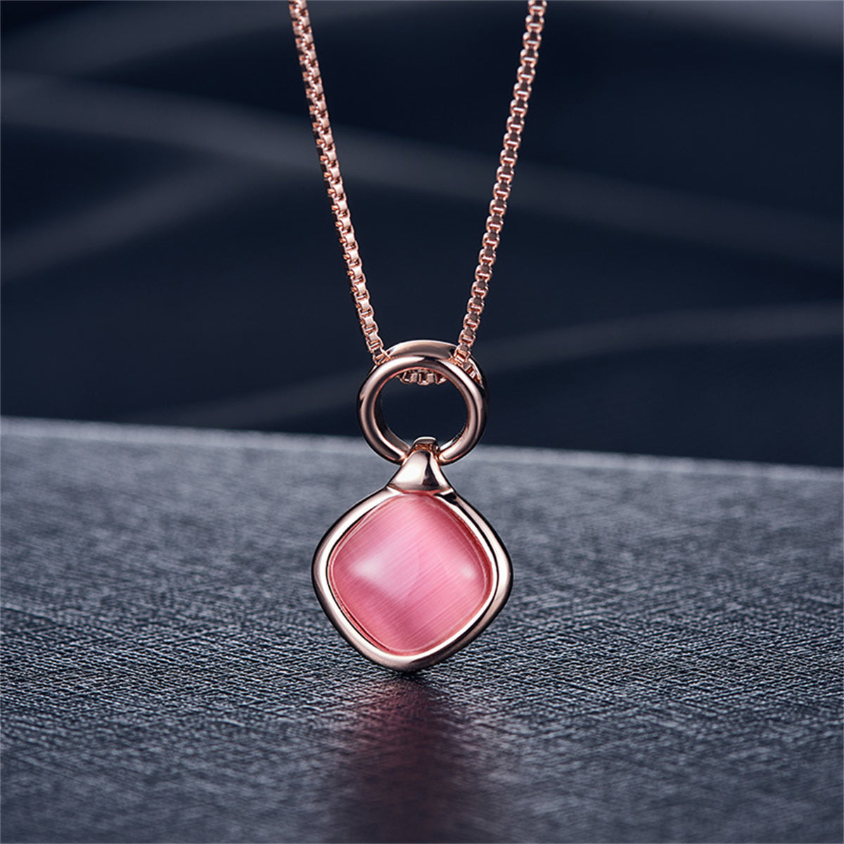 Red & 18K Rose Gold-Plated Pendant Necklace & Drop Earrings