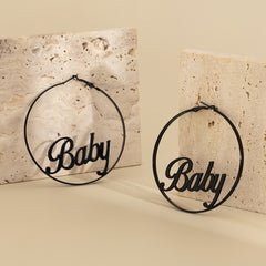 Black 'Baby' Hoop Earrings