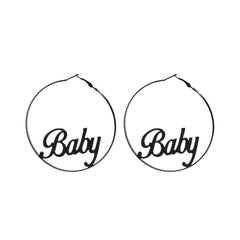 Black 'Baby' Hoop Earrings
