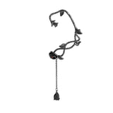 Black Crystal & Rhodium-Plated Copper Rose Drop Ear Cuffs