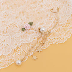 Pearl & 18K Gold-Plated Star Tassel Ear Climber