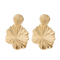 18K Gold-Plated Lotus Leaves Drop Earrings