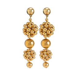 18K Gold-Plated Bead Cluster Drop Earrings