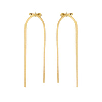 18k Gold-Plated Herringbone Tassel Bow Drop Earrings