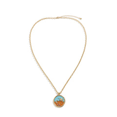 Blue Enamel & Cubic Zirconia 18K Gold-Plated Celestial Pendant Necklace