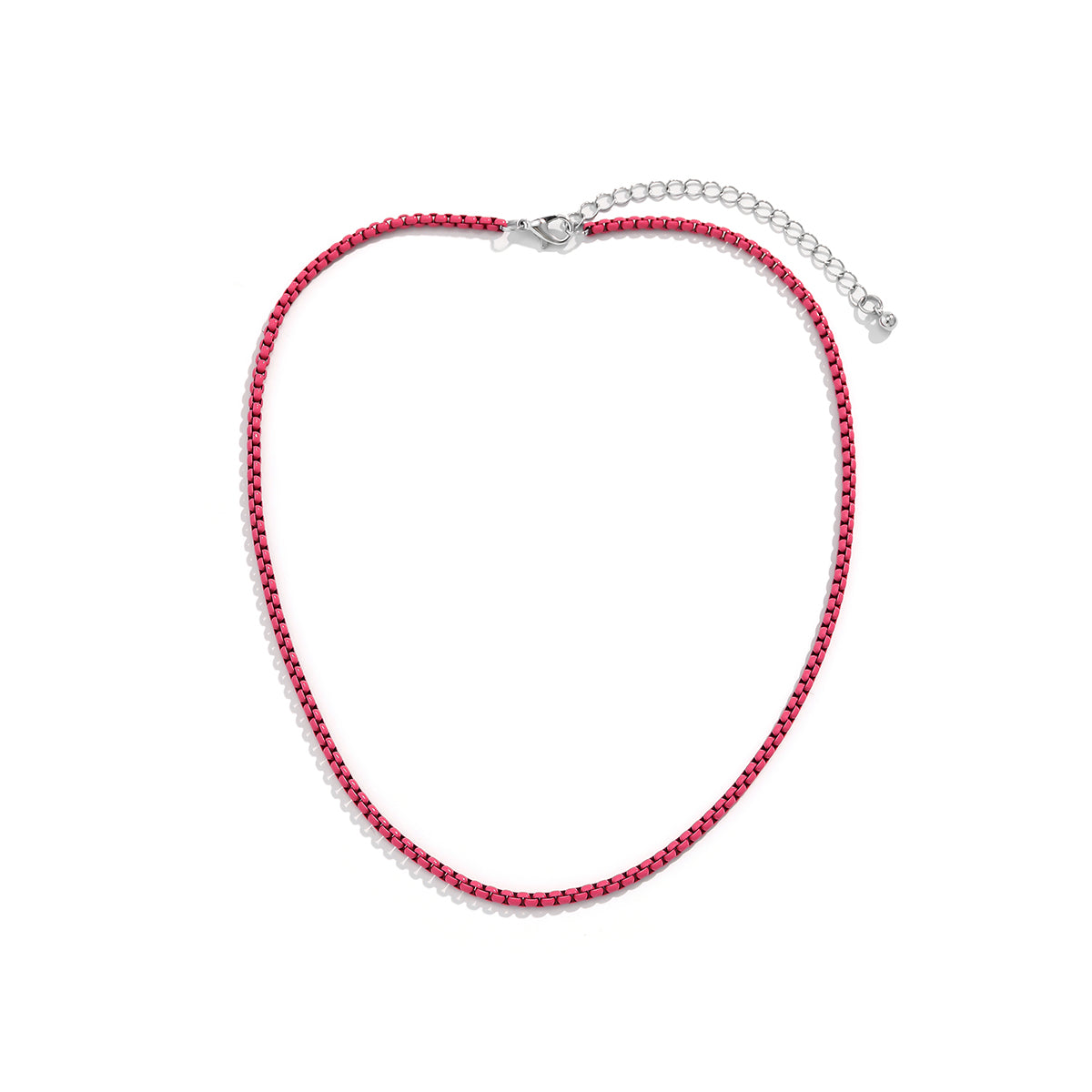 Red Enamel Popcorn Chain Choker Necklace, pendant necklace for women, botanical inspired, lifestyle look