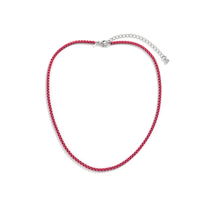 Red Enamel Popcorn Chain Choker Necklace, pendant necklace for women, botanical inspired, lifestyle look