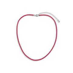 Red Enamel Popcorn Chain Choker Necklace