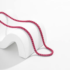 Red Enamel Popcorn Chain Choker Necklace