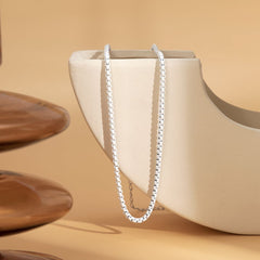 White Enamel & Silver-Plated Chain Necklace
