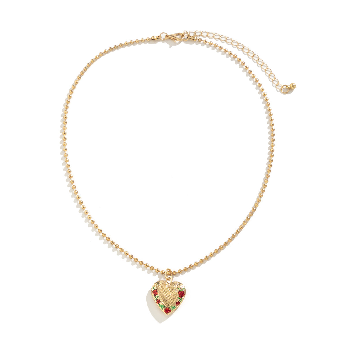 Cubic Zirconia & 18K Gold-Plated Heart Locket Pendant Necklace