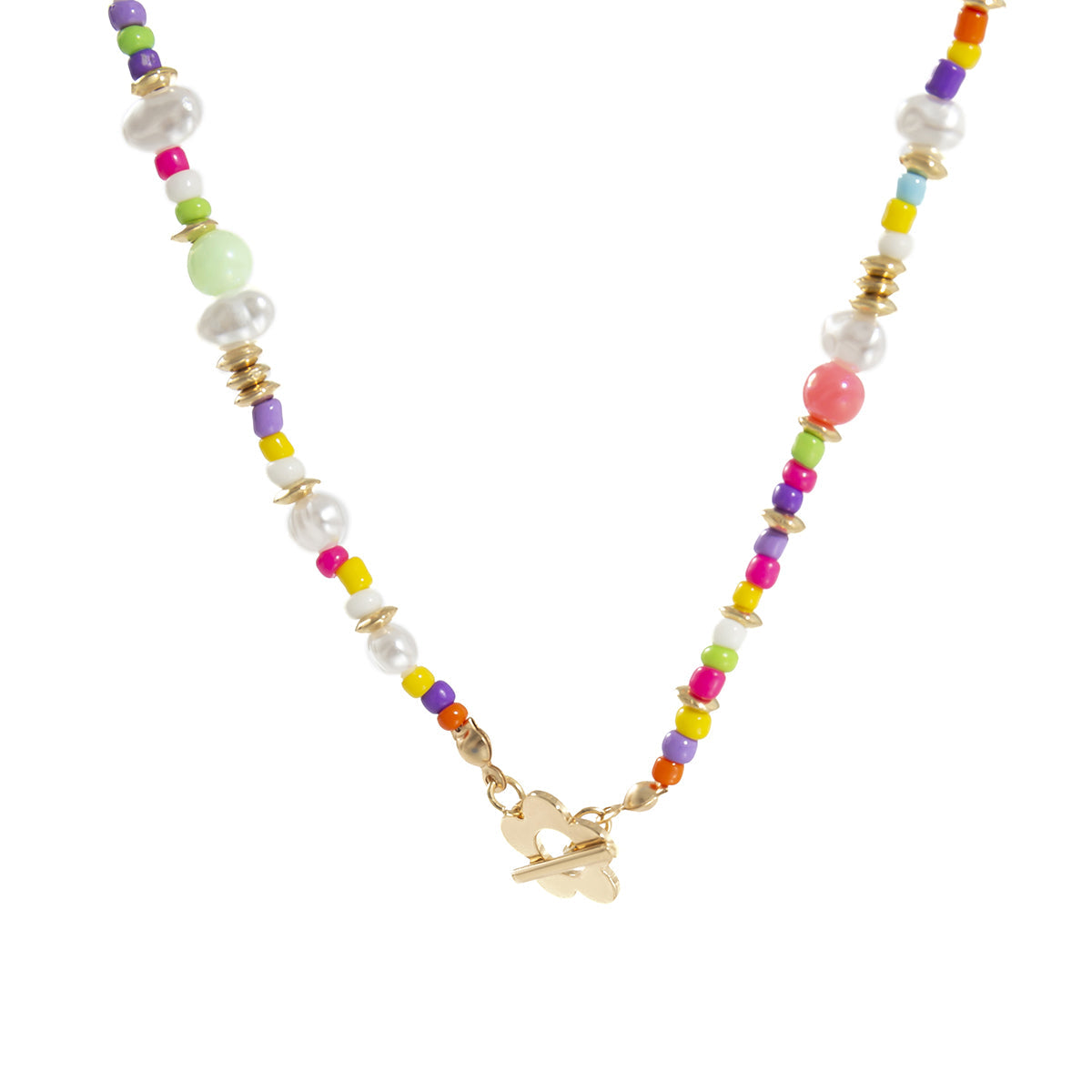 Pearl & Howlite 18K Gold-Plated Floral Beaded Toggle Necklace