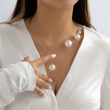 Pearl & Silver-Plated Drop Choker