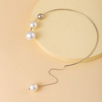 Pearl & Silver-Plated Drop Choker