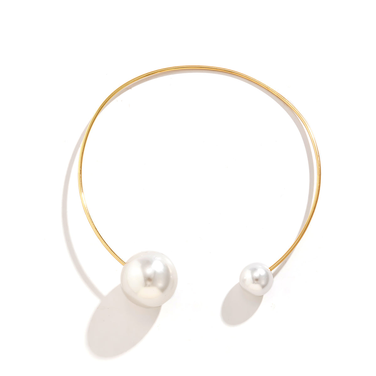 Pearl & 18K Gold-Plated Copper Collar Necklace