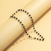 Black & 18k Gold-Plated Flower Choker Necklace