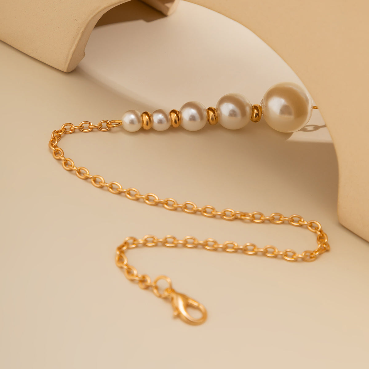 Pearl and 18K Gold-Plated Beaded Bar Pendant Necklace, gold pendant necklace for women, everyday style, lifestyle look