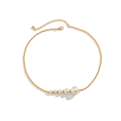 Pearl and 18K Gold-Plated Beaded Bar Pendant Necklace, gold pendant necklace for women, everyday style, styled look