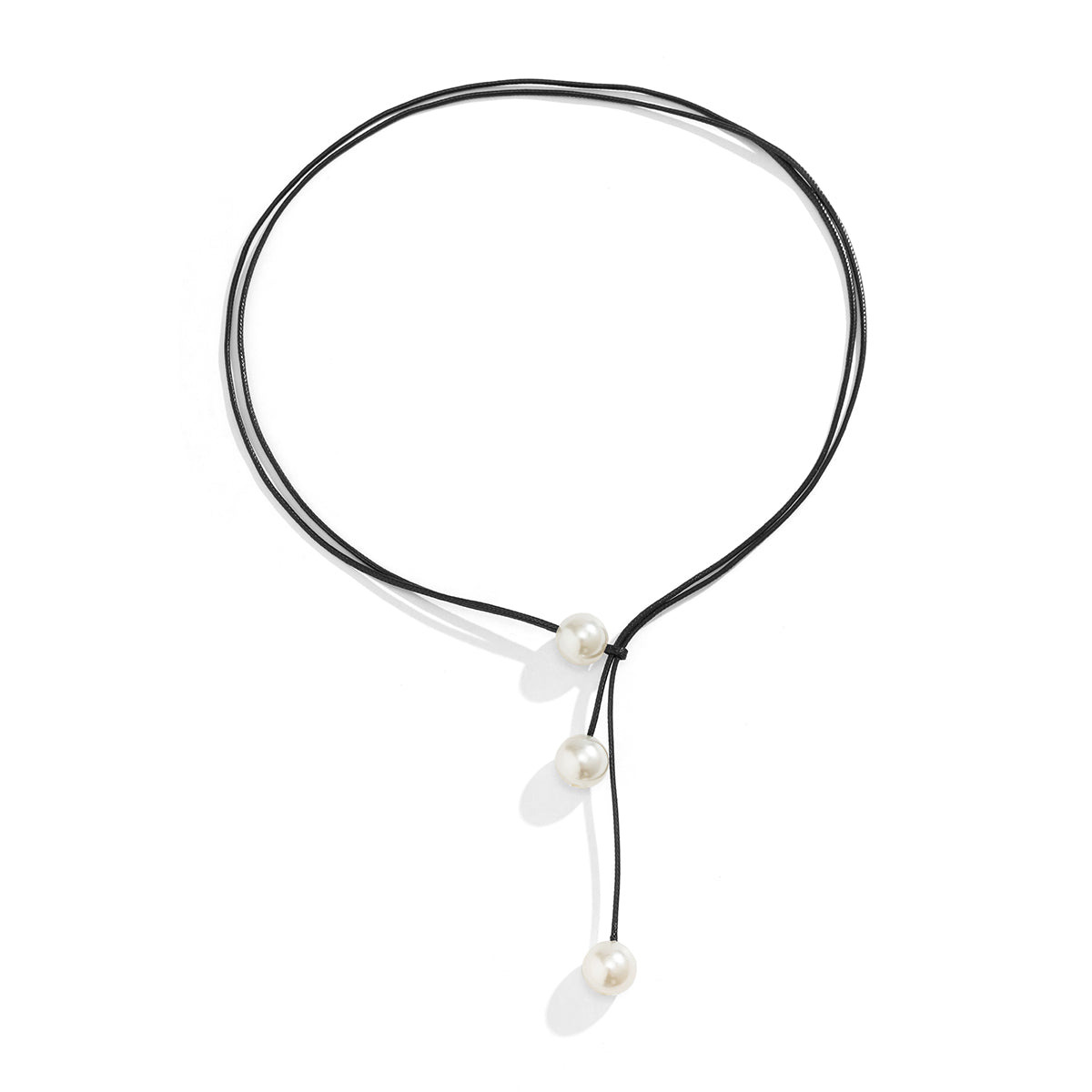 White Pearl Lariat Necklace