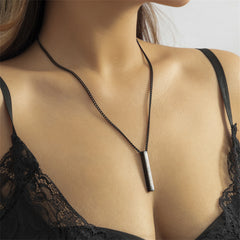 Black 'Nothing Is Impossible' Pendant Necklace