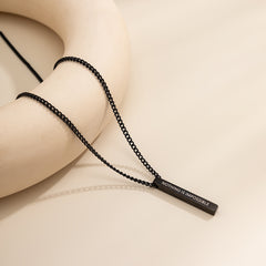 Black 'Nothing Is Impossible' Pendant Necklace