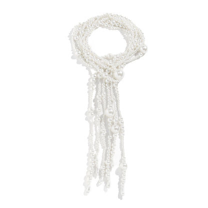 Pearl Scarf Necklace, pendant necklace for women, elegant gift for her, styled look