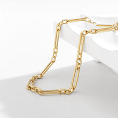 18K Gold-Plated Open Oval Station Necklace