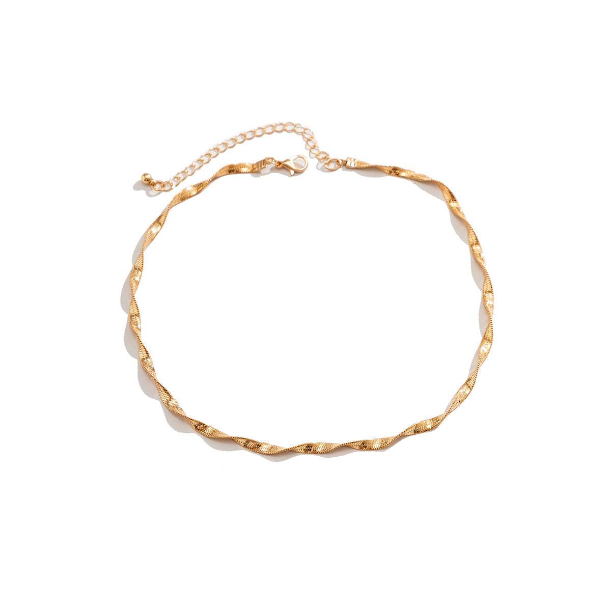 18K Gold-Plated Twisted Snake Chain Necklace