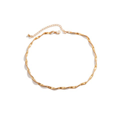 18K Gold-Plated Twisted Snake Chain Necklace