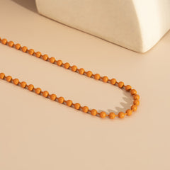 Orange Enamel & Silver-Plated Bead Chain Necklace