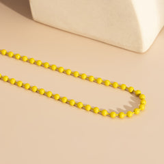 Yellow Enamel & Silver-Plated Bead Chain Necklace