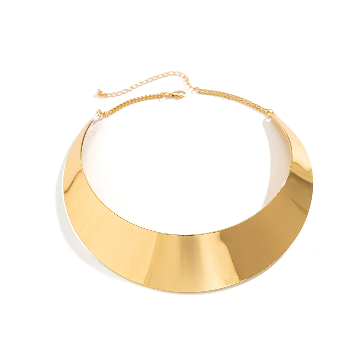 18K Gold-Plated Thick Choker Necklace, chunky gold choker necklace, botanical inspired, detail close-up