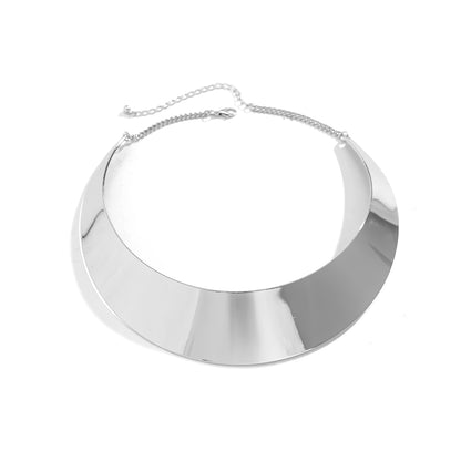 Silver-Plated Thick Choker Necklace, chunky silver choker necklace, everyday style, styled look