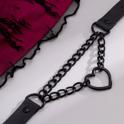 Black Heart Layered Choker Necklace, chunky choker necklace, everyday style, lifestyle look