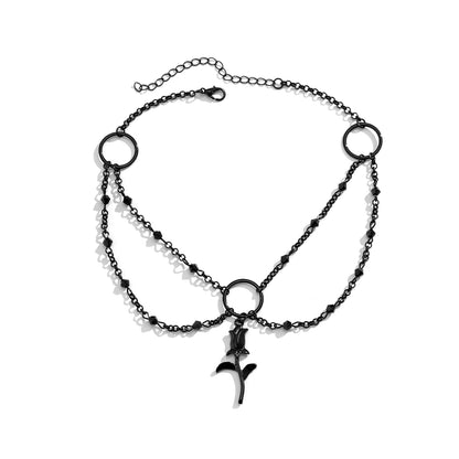 Black Rose Layered Choker Necklace, chunky choker necklace, everyday style, styled look