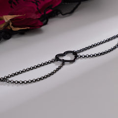 Black Heart Layered Choker Necklace