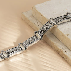 Silver-Plated Marquise Choker Necklace