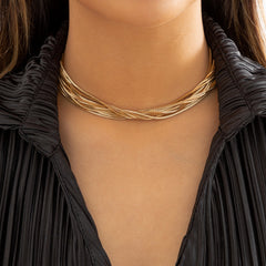 18K Gold-Plated Multi-Strand Box Chain Necklace