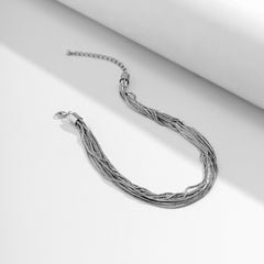 Silver-Plated Multi-Strand Box Chain Necklace
