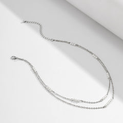 Pearl & Silver-Plated Layered Necklace